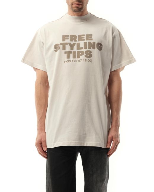 Balenciaga Natural Hotline Double Front Cotton T-Shirt for men