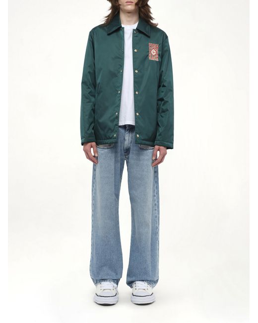 Casablanca Green Stadium Jacket, 100% Cotton, Size: Medium for men