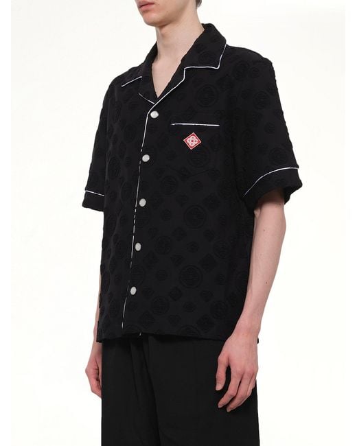Casablanca Black Towelling Monogram Shirt for men