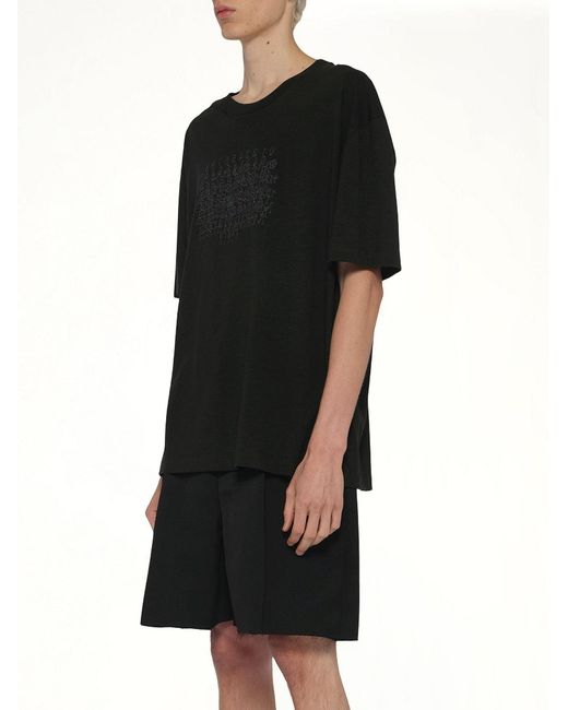 Maison Margiela Black Slubby Logo T-Shirt for men