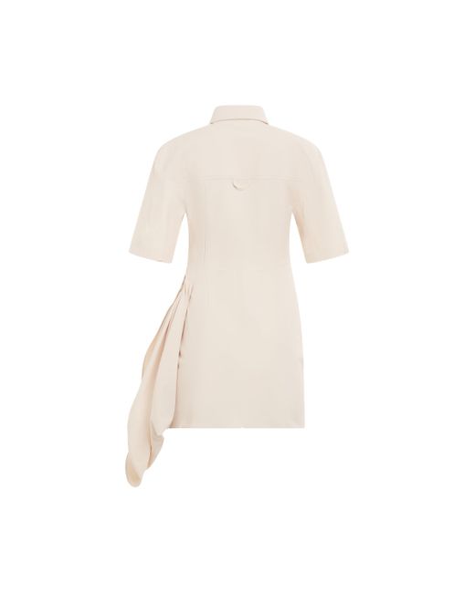 Jacquemus Natural Camisa Dress, Short Sleeves, , 100% Cotton