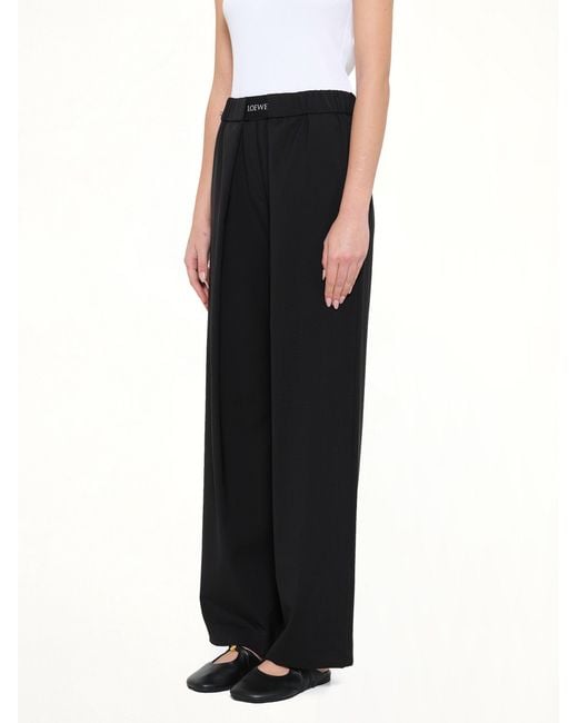 Loewe Black Logo Pleated Trousers