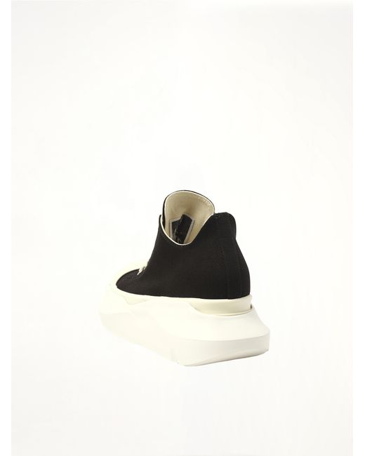 Rick Owens Black Abstract Low Sneaks Sneakers, 100% Cotton