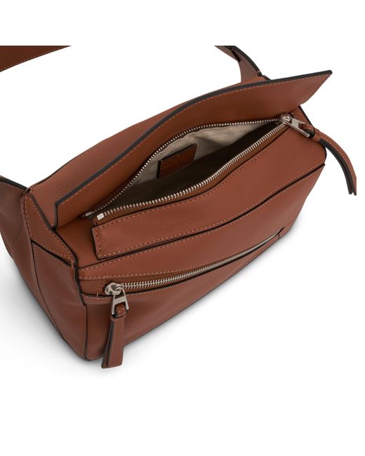 Loewe Brown Small Puzzle Bumbag, , 100% Calf Leather for men