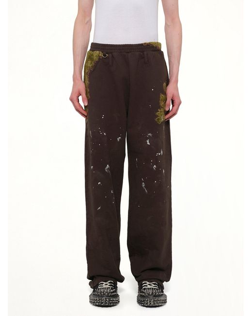 Doublet Black Moss-Grown Embroidery Sweat Pants for men