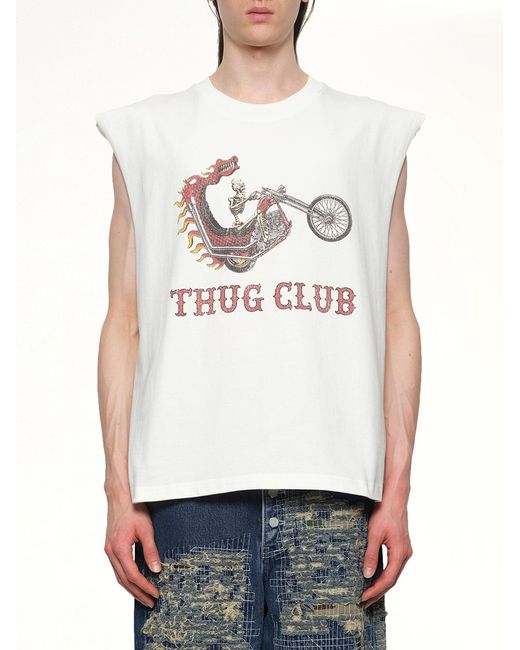 THUG CLUB Gray Dragon Chopper Sleeveless for men