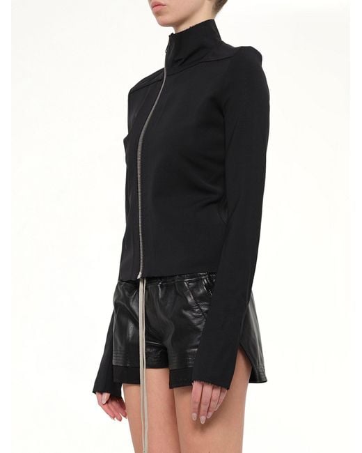 Rick Owens Black Stretch Wool Gary Jacket