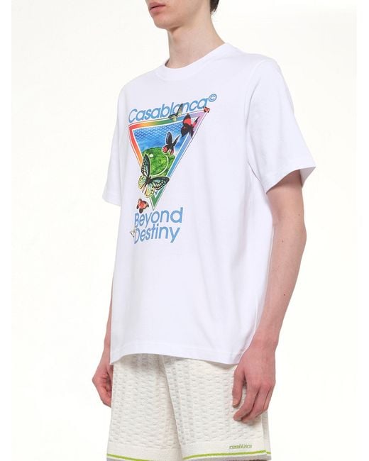 Casablanca White Tennis Club Icon Beyond Destiny Classic T-Shirt for men