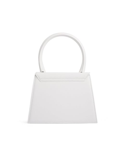 Jacquemus White Le Grand Chiquito Leather Bag, , 100% Leather