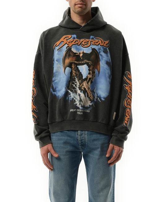 Represent Blue X Marais Great Ocean Road Hoodie, 100% Cotton, Size: Small for men