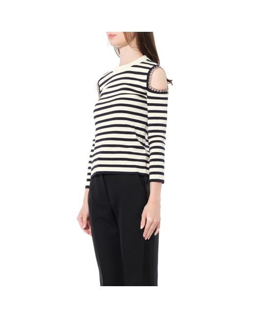 Alexander McQueen Black Crew Neck Knitwear Ivory, Ivo