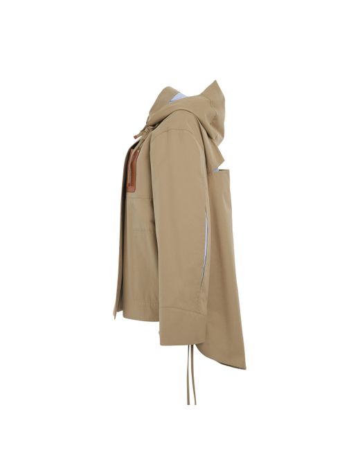 Loewe Natural Military Hooded Parka, Long Sleeves, , 100% Leather