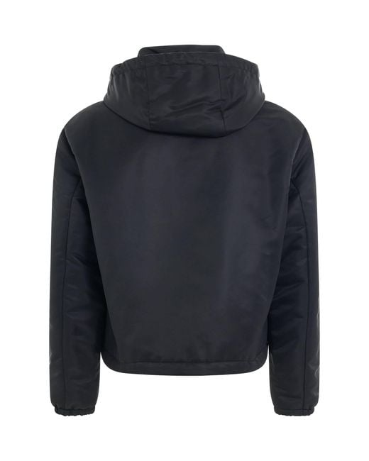 Loewe Blue Leather Patch Hooded Jacket, 100% Polyamide for men