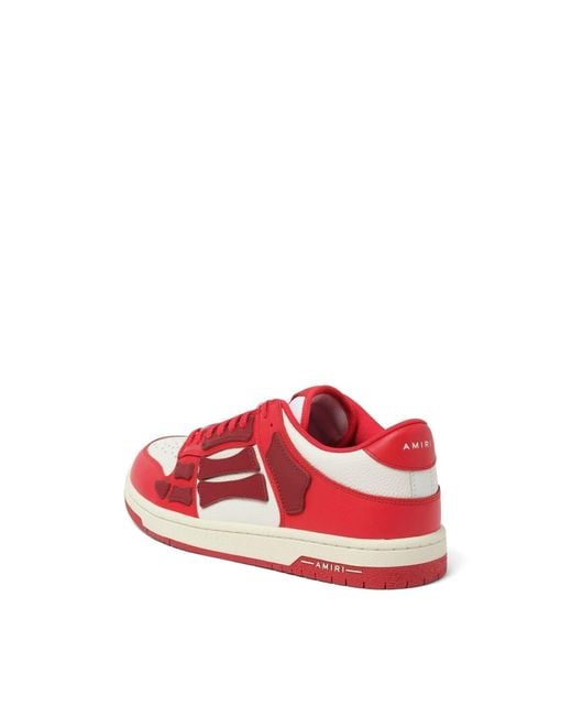 Amiri Red Skeleton Sneakers, 100% Leather for men