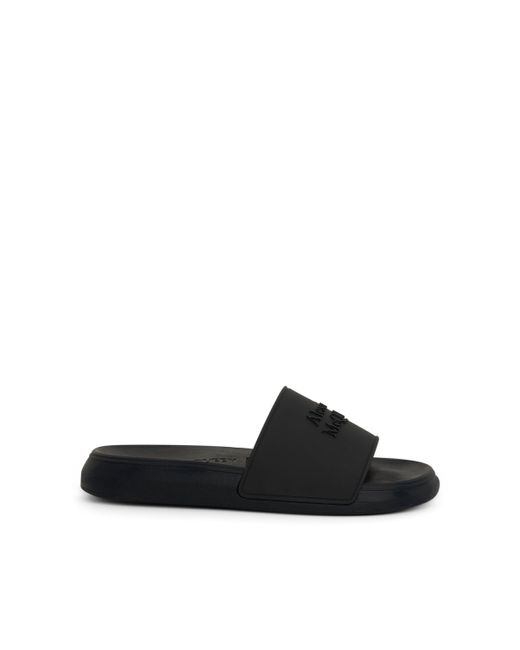Alexander McQueen Black Oversized Pool Slide Sandals, , 100% Rubber