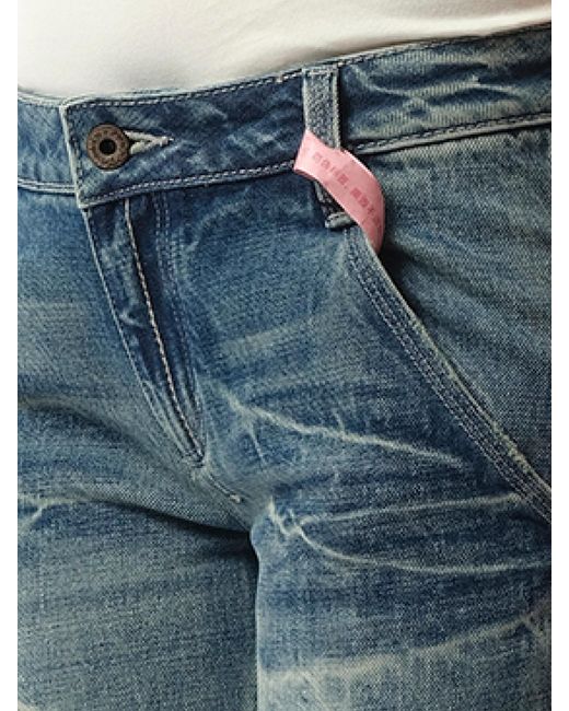 Fax Copy Express Blue Low-Rise Slim Fit Flared Jeans, 100% Cotton, Size: Large