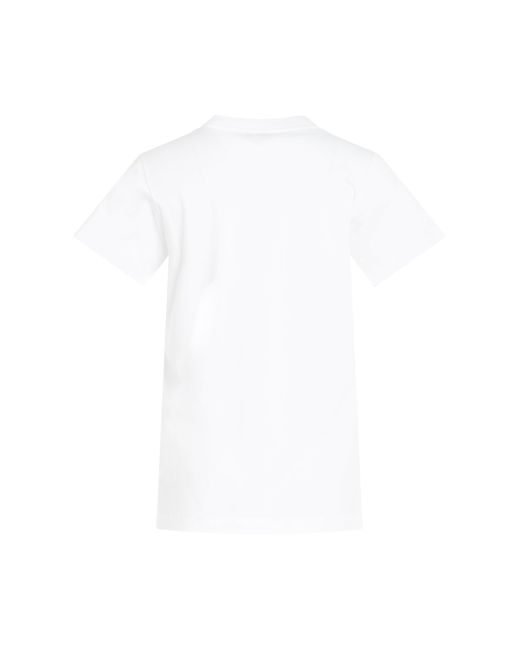 Alexander McQueen White Warped Print T-Shirt, Short Sleeves, , 100% Cotton