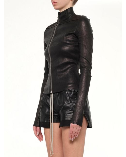 Rick Owens Black Leather Gary Jacket