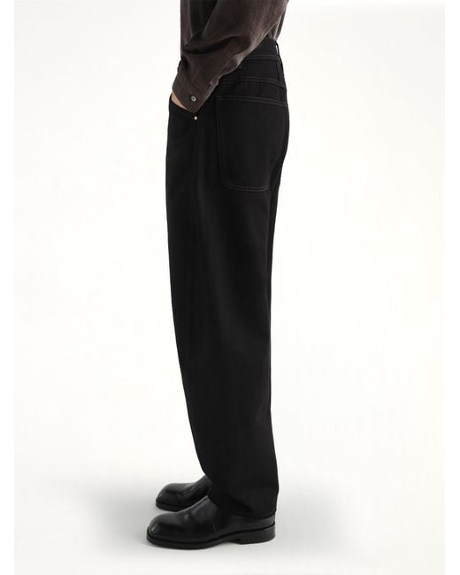 Lemaire Black Twisted Workwear Pants for men