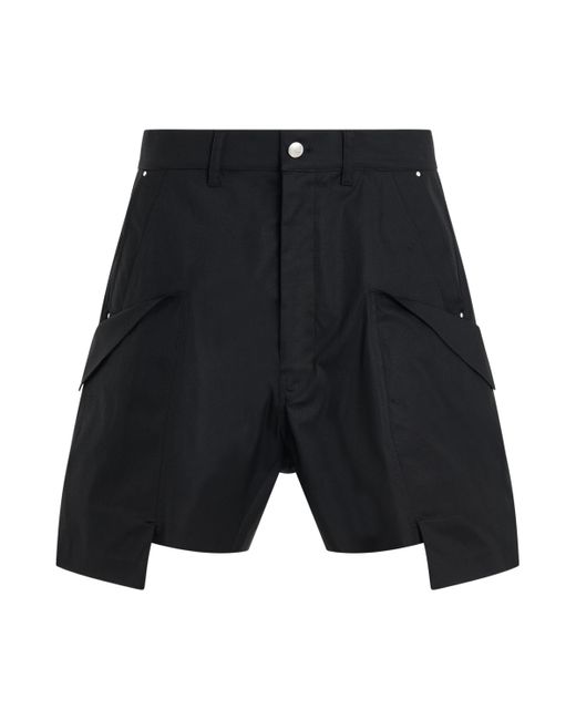 Rick Owens Black Stefan Cargo Shorts, , 100% Silk for men