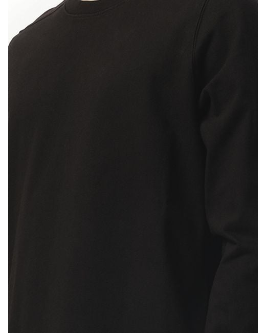 Rick Owens Black Crewneck Sweatshirt, Long Sleeves, 100% Cotton, Size: Small for men