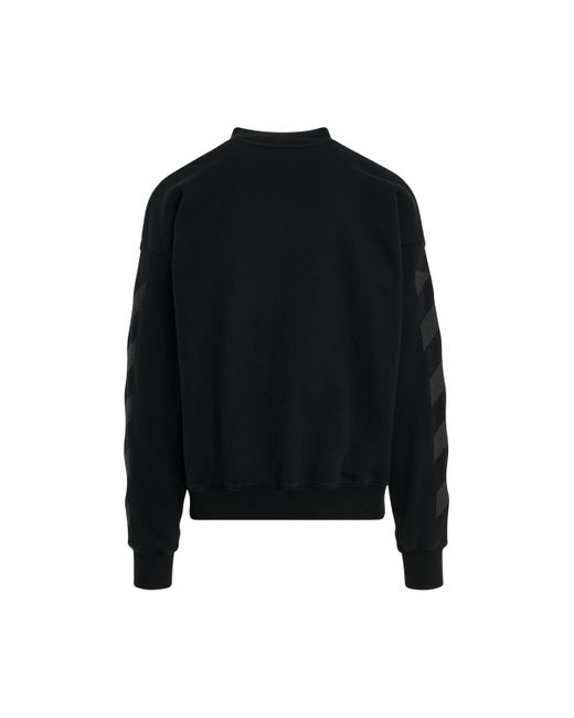 Off-White c/o Virgil Abloh Black Off- 'Cornely Diagonal Skate Sweatshirt, Long Sleeves, /, 100% Cotton, Size: Small for men