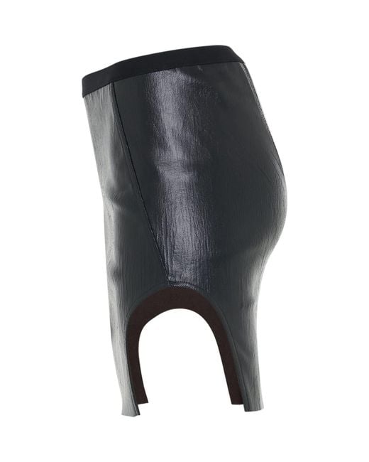 Rick Owens Black Diana Mini Denim Skirt