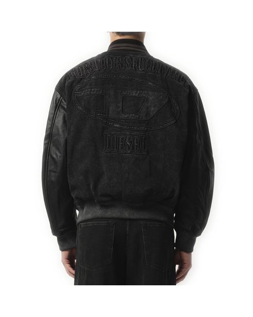 DIESEL Black L-Nyn Bomber Jacket, 100% Cotton for men