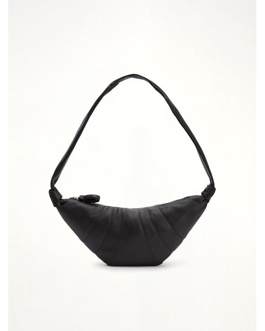 Lemaire Black Croissant Medium Grained Leather Bag