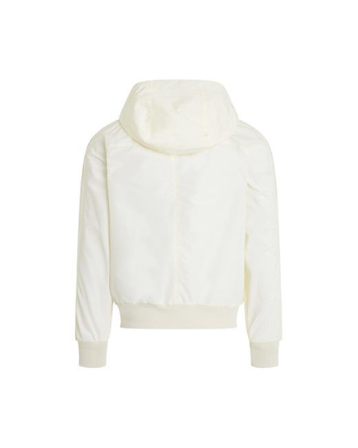 Palm Angels White 'Monogram Nylon Track Jacket, Long Sleeves, Off, 100% Polyester, Size: Small for men
