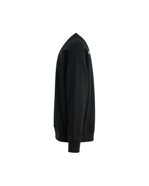 Wooyoungmi Black Irridecent Back Logo Sweatshirt, Long Sleeves, , 100% Cotton for men