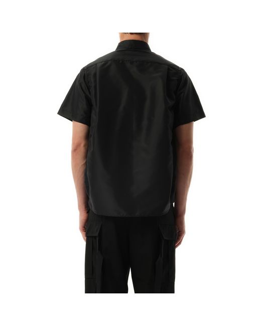 Sacai Black Nylon Twill Short-Sleeve Shirt, 100% Nylon for men