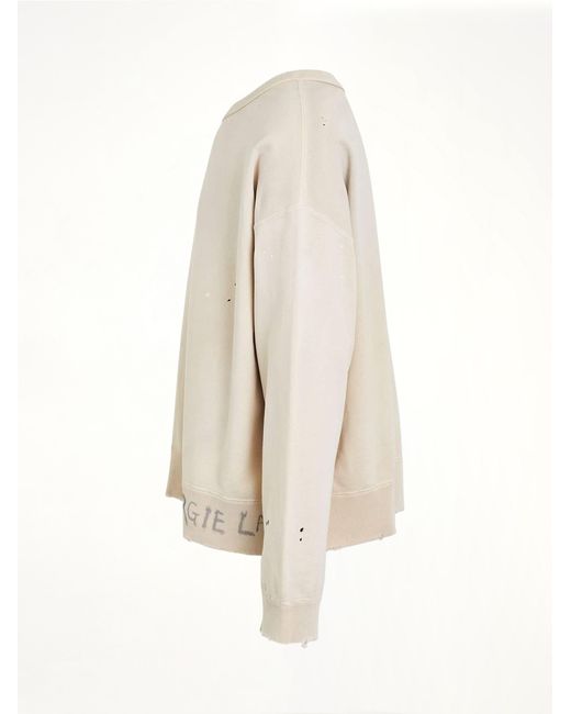 Maison Margiela Natural Open Neck Logo Sweatshirt for men