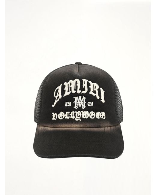 Amiri Black Faded Hollywood Trucker Hat for men