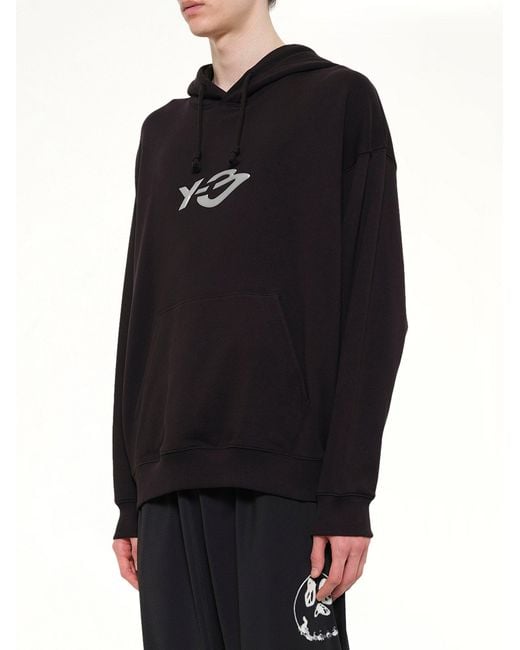 Y-3 Black Liquid Logo Hoodie for men