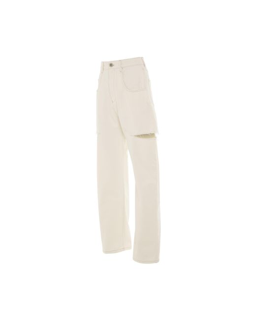 Maison Margiela Natural Slash Loose Fit Denim Jeans, , 100% Cotton