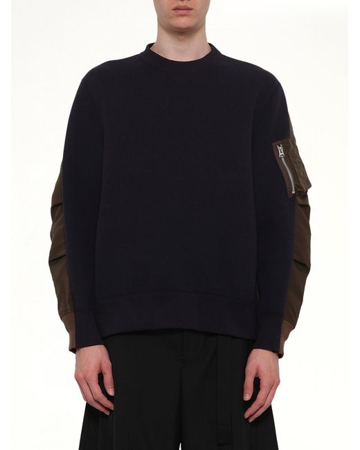 Sacai Sponge Sweat Pullover in Blue for Men | Lyst
