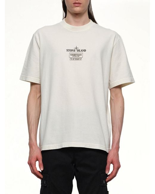 Stone Island White 210003 02 Industrial Logos S/S T-Shirt for men