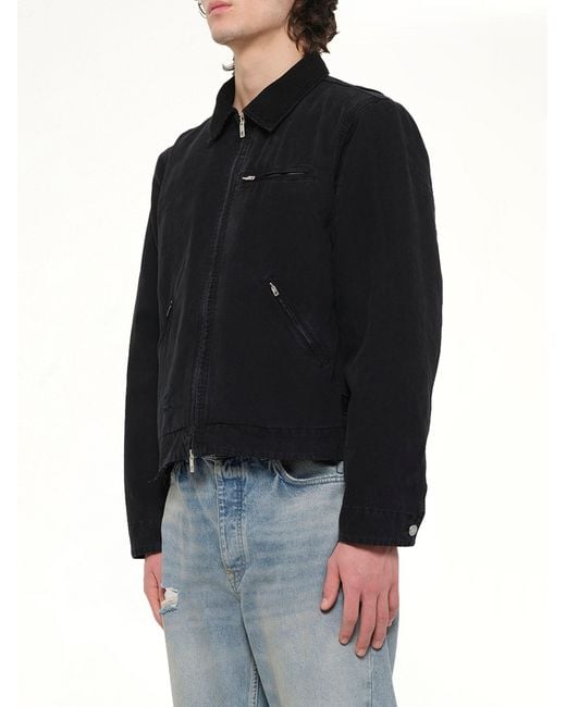 Represent Black The Leather Work Jacket for men