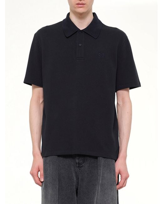 Loewe Black Tonal Anagram Polo for men