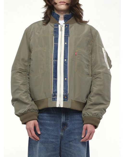 Sacai X Levi's Denim X Nylon Twill Reversible Blouson Bomber