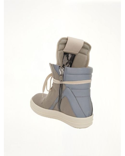 Rick Owens White Geobasket Leather Sneaker for men