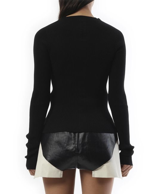 Rick Owens Black Knit Pull, Long Sleeves, 100% Polyester
