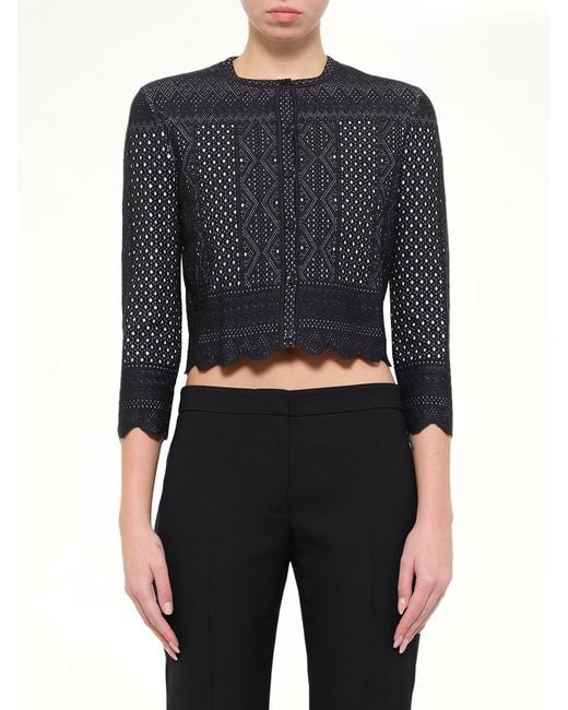 McQueen Black Crew Neck Cardigan