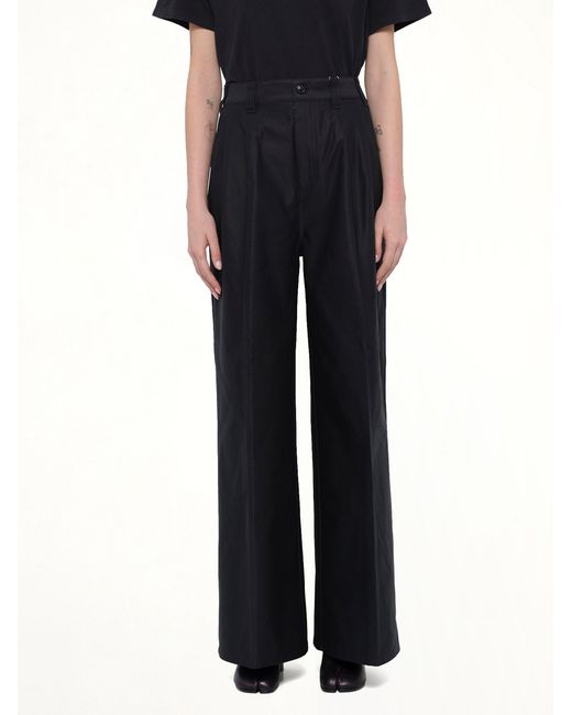 Maison Margiela Black Cotton Palazzo Trouser