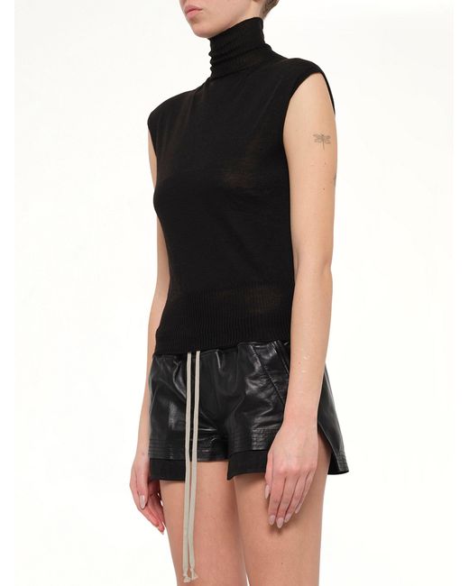 Rick Owens Black Lightweight Wool Sl Turtle