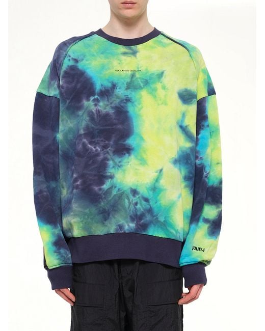 Juun.J Blue Tie Dye Sweatshirt for men