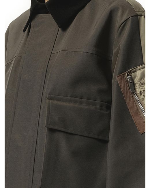 Sacai Black X Grosgrain X Nylon Twill Blouson Bomber Jacket, 100% Polyester