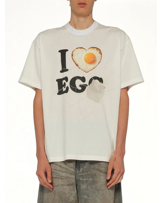 Doublet Gray I Love Egg T-Shirt for men
