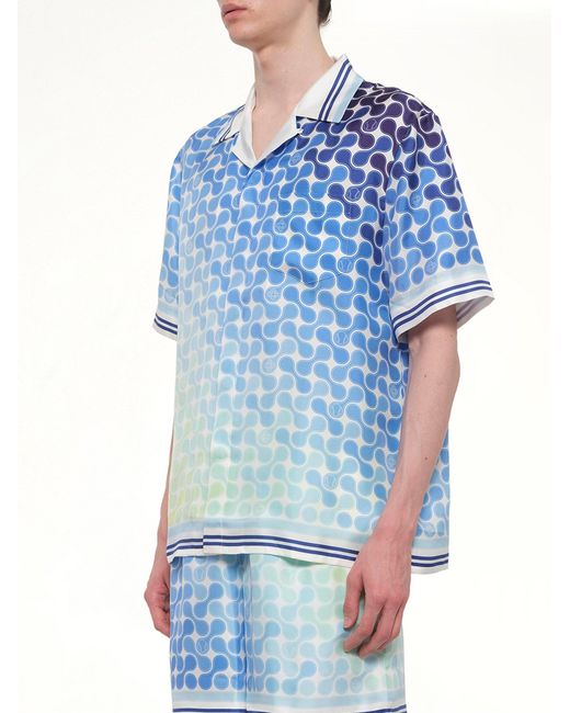 Casablanca Blue Tennis Tile Ss Shirt for men